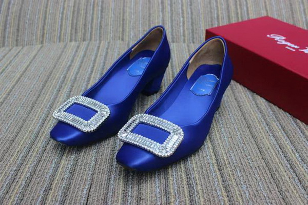 RV Shallow mouth Block heel Shoes Women--030